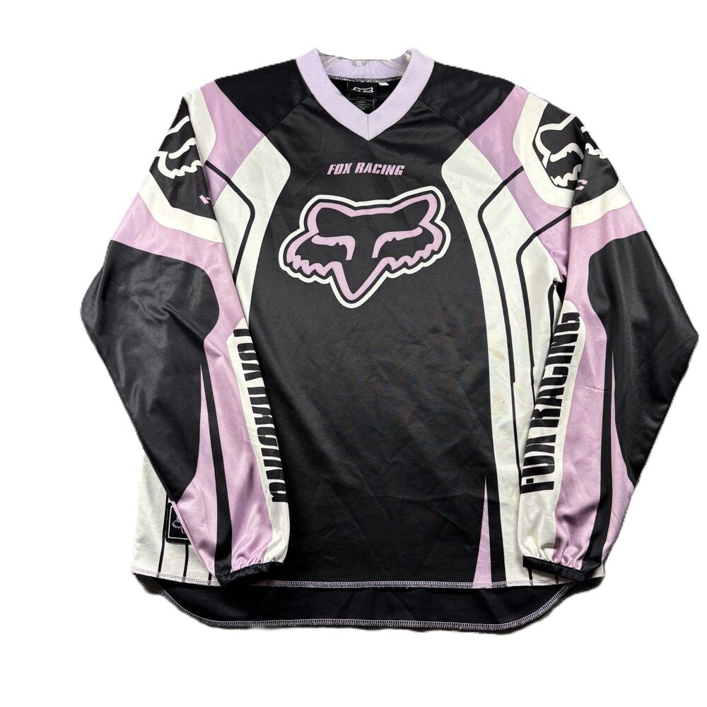 Fox Racing Vintage 90s MX Motocross Jersey Long Sleeve Purple Black Large Q213